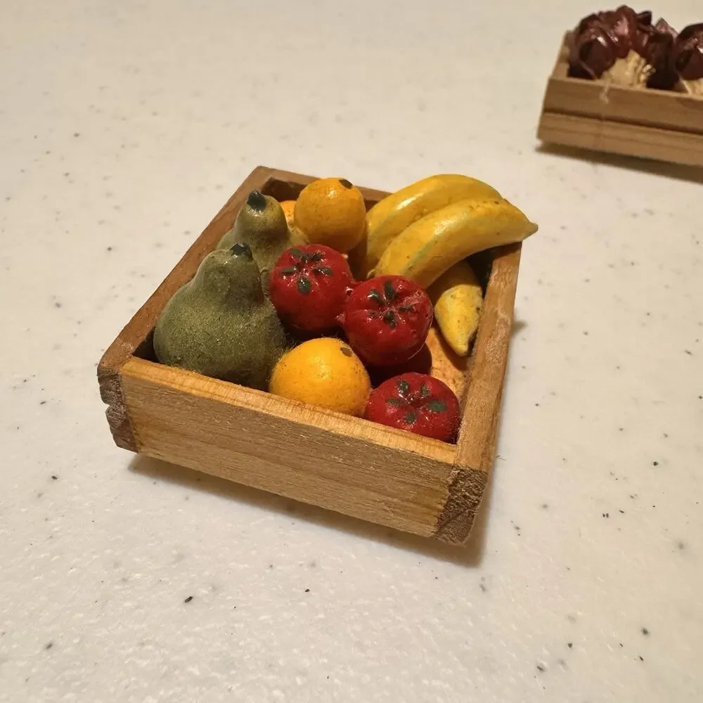 Vintage‎ Refrigerator Magnet Vegetables Fruit Crates Onions Bananas Apples Cute